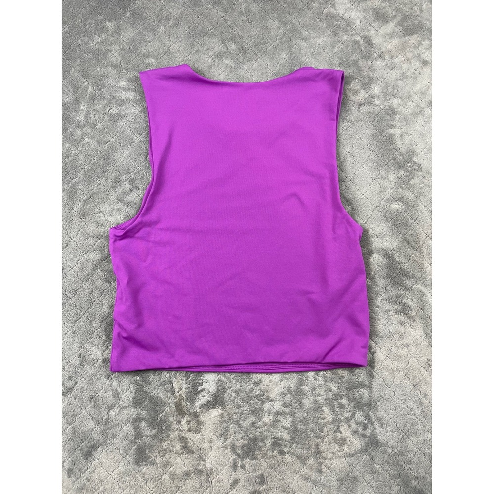 Babaton Purple Ribbed Ruched Tank‎ Top Size L - Picture 2 of 9